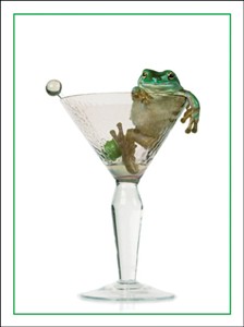 1167 BD Frog in martini glass