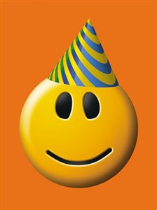1176 BD Smiley with party hat