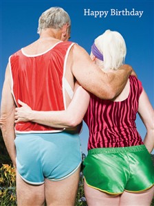 1368 BD Senior couple, hot pants