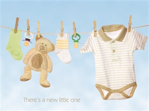 4629 NB Baby clothes on clothesline
