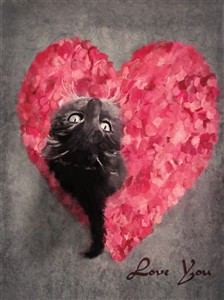 8144 VL Cat on heart painting